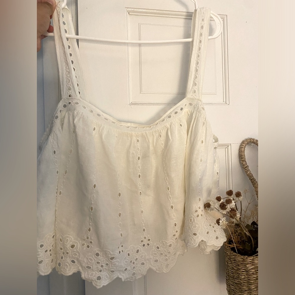 NWT Zara fluttery lace crop top size xxl